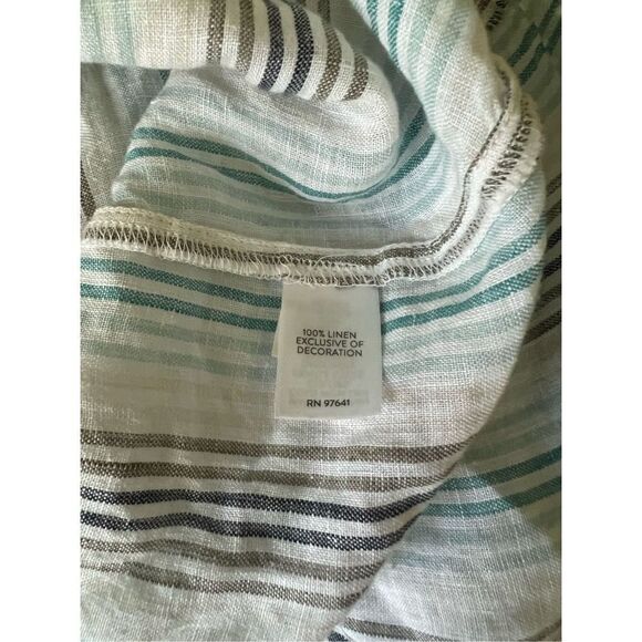 ✨J. Jill Linen Embroidered Striped Blouse✨ - Picture 8 of 8